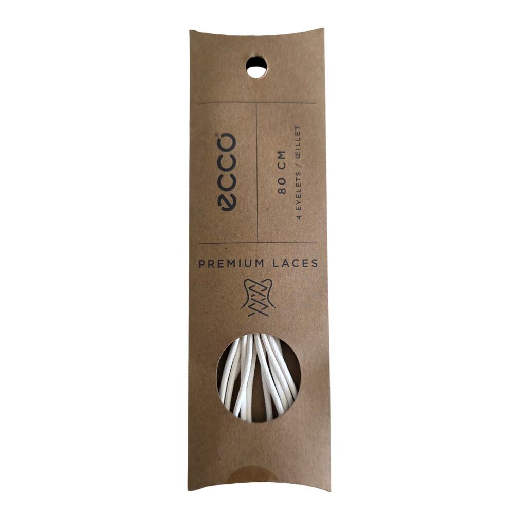 ECCO White Round Shoe Laces 80 cm (31.5”) 100% Cotton – New